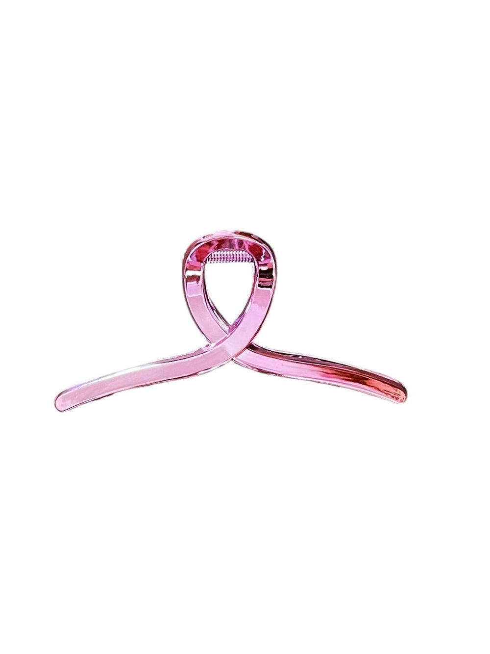 Light Pink Balletcore Metallic Shiny Reflective Large 5" Lobster Claw Hair Clip